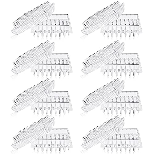 16 Pieces Carpet Protectors Spiked Caster Cups Clear Transparent Plastic Caster Cups Comfortable Touch Spiked Furniture Cup for Sofas, Tables, Chairs Other Furniture