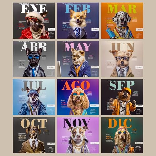 Campus 2025 Calendar, Annual Wall Calendar for Dogs Calendar Pictures to Note with Spiral Binding and Metal Hanger - Image 3