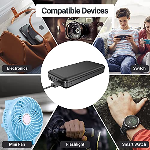 Power Bank 26800Mah Ultra-High Capacity Portable Charger 2 Outputs&2 Inputs Battery Pack With 2 In 1 Cable External Battery Power Bank For Iphone Ipad Samsung Pixel Camera Switch Fans Flashlighs #TOP2