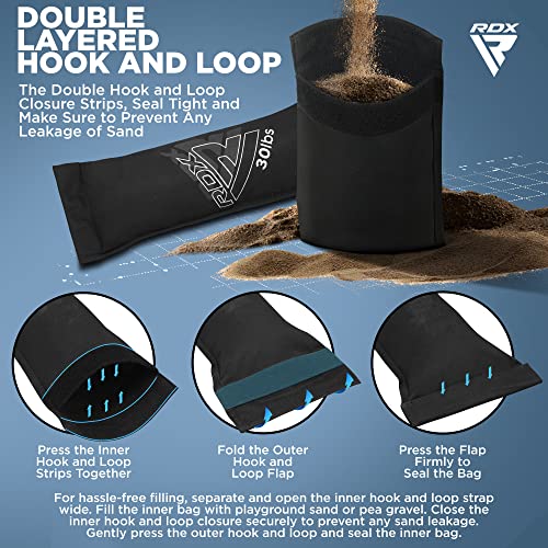 RDX Gewichtssack für Fitness Krafttraining, Ungefüllten Power Bag mit 8 Griffe, Core Sandbag Gewichtete, 2-90 KG Sandsack Ideal für Viele Functional Training Running Rucking Strongman Lifting Workout