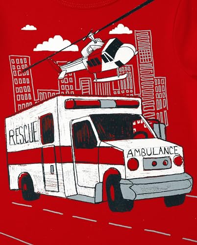 The Children's Place Baby and Toddler Boys' Vehicle Short Sleeve Graphic T-Shirts, Multipack4