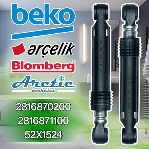 2 Stück Stoßdämpfer Waschmaschine 110N Ø11/11 mm mit Originalcode 2816870200 52X1524 für Beko für Arcelic - Garantie 5 Jahre - ONIX TECH