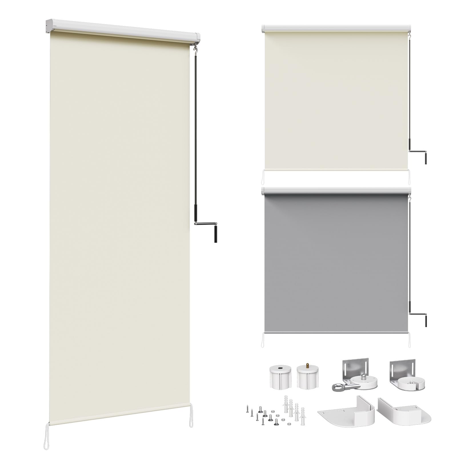 WOLTU Tenda da Sole Verticale a Rullo per Esterno 140x240 cm Beige