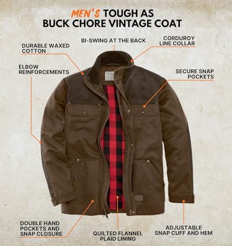 Legendary Whitetails Men's Barn Chore Coat Vintage Work Jacket Waxed Cotton Water Resistant2