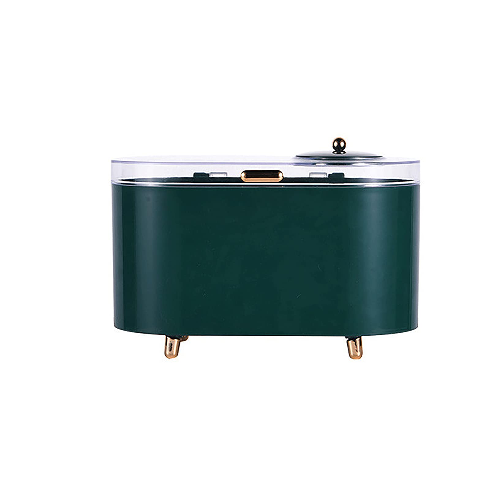 Boîte à rouge à lèvres en plastique vert avec couvercle transparent de rangement