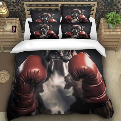 Housse de couette microfibre respirante combattant de chiens boxers - 5