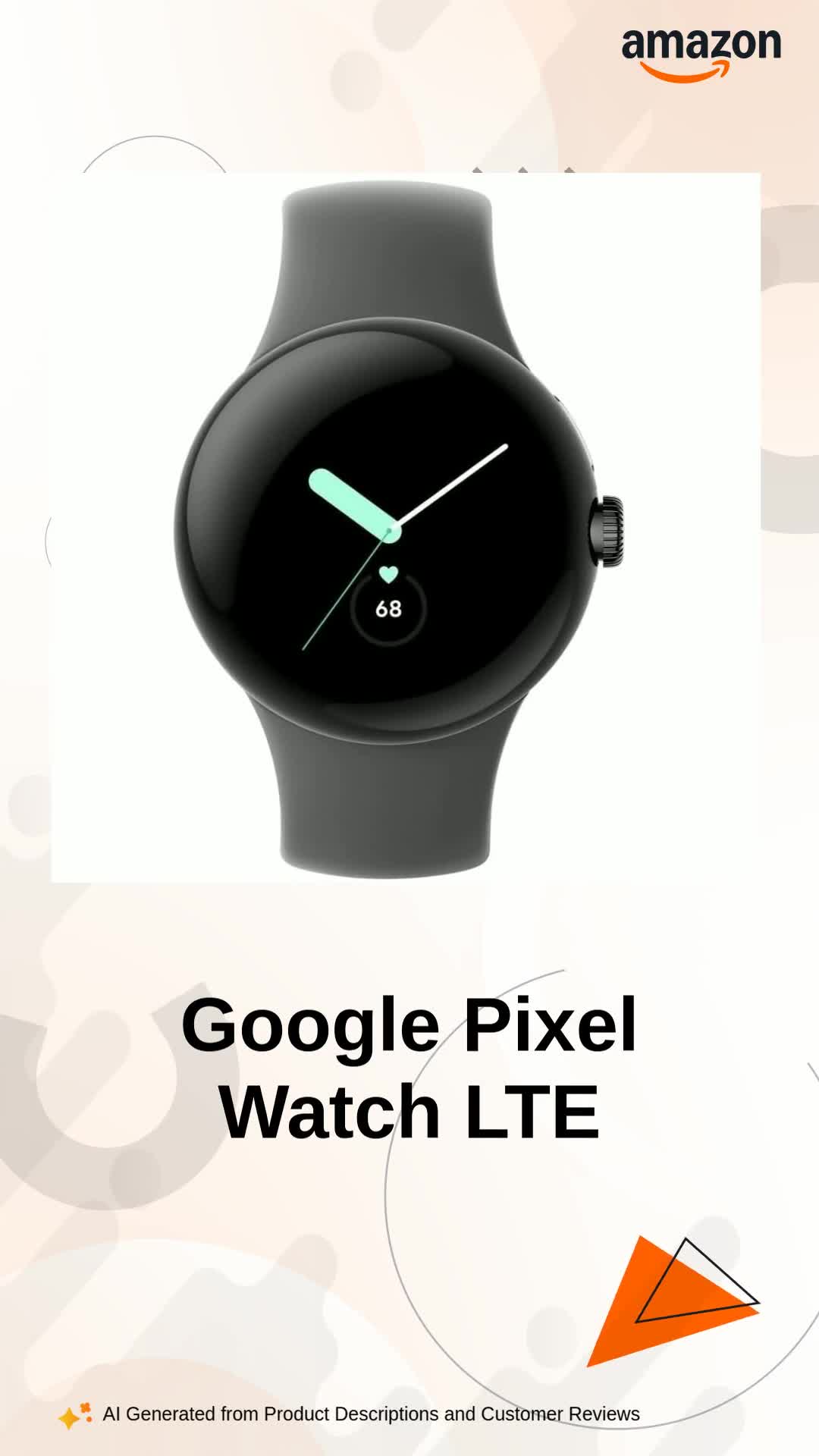 Google Pixel Watch LTE Smartwatch Compatible with Cellular or WiFi