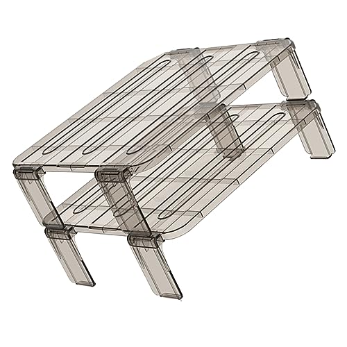 UKCOCO 2 piezas Estante Apilable para Nevera Organizador Plástico Modular para Cocina y Despensa Estantería para Frutas y Especias Almacenamiento Flexible para Hogar y Restaurante