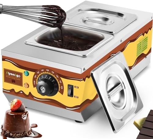 2-Tank Chocolate Tempering Machine With Lid – 800W Electric Melting Pot For Chocolate, Milk, Cheese & Candy