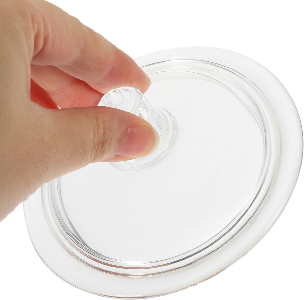Transparent Replacement Cup Lid with Handle for Glass Cups and Tea Kettles Leak-Resistant Cover Fits Standard Beverage Dispensers Easy to Clean 3.77X3.77X1.61 Inches