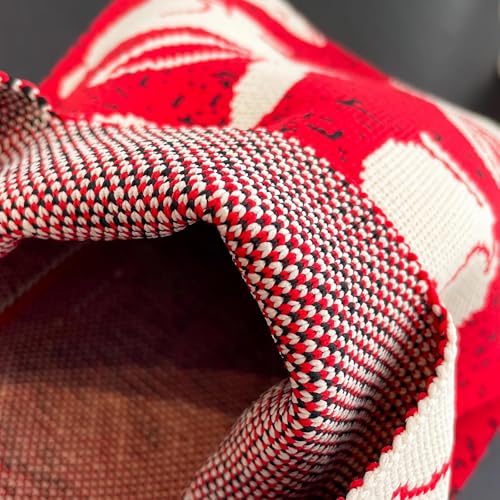 Image of Street27 Japanese Style Wrist Handbag for Women Knitted Handbag With Bow Decor Aesthetic Crochet Knit Tote Bag suitable for daily use, Shopping, Travel, Gift
