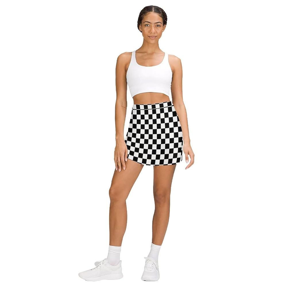 Square Checkered Flag Women's Sun Protection Short Skirt