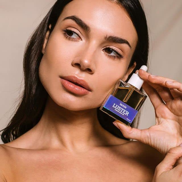 Laouta LUSTER Face Oil – Hydrating & Anti-Aging Skincare Serum – Hibiscus & Eucalyptus Flower Extract for Elasticity – Squalane Penetrates Vitamins into Dermis – Dewy Glow Night Routine - 1.01 Fl Oz - Image 9