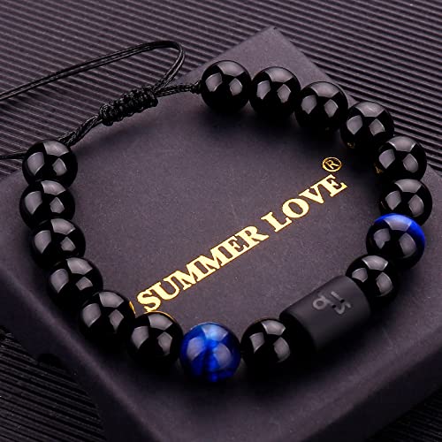 Pulsera para hombre con ónix negro 10MM zodiaco miniatura 6