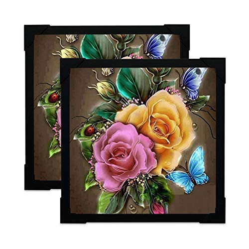 10 x 10 in DIY Diamond Painting Frames, Gem Art Frames, Diamond Art Accessories, Wall Decor Wall Art Frames Compatible with 30x30cm Canvas 2Pack Black by ALBK