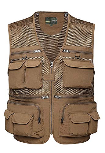 Z&A Mens Summer Casual Outdoor Work Safari Fishing Travel Photo Vest with Pockets