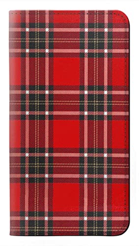 Étui clapet Samsung Galaxy A56 Tartan Red - Housse avec support vidéo et fentes cartes