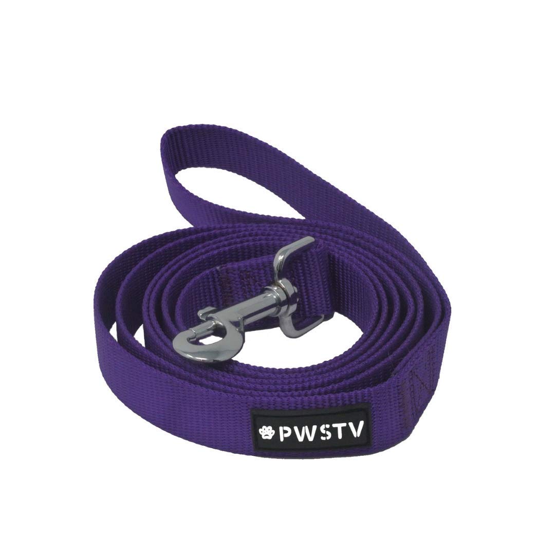 PWSTV Dog Leash by The Pawsitive Co. Buy a Leash. Feed a Dog. Durable Nylon Puppy and Dog Leashes - 6ft (180cm) - Purple