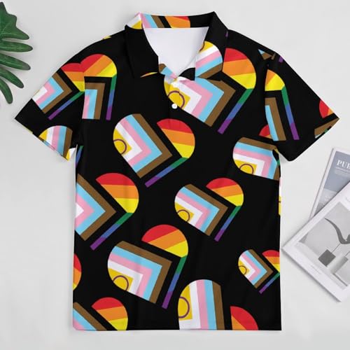 Polo transgénero para mujer con diseño de corazón transpirable de manga corta 3