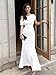 YMDUCH Women's Elegant Sleeveless Off Shoulder Bodycon Long Formal Party Evening Dress White