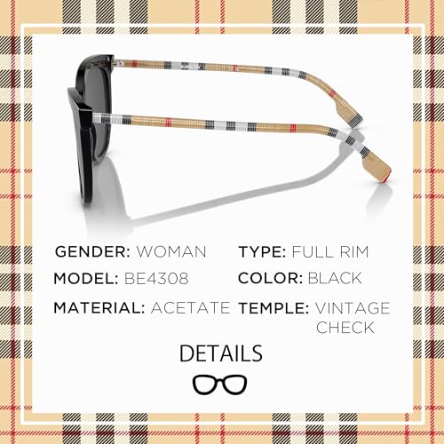 BURBERRY BE4308 Square Shape Acetate Sunglasses with eSHADES Luxury Eyewear Kit Bundle2