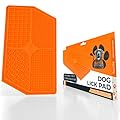 Mighty Paw Dog Lick Pad | BPA-Free Food Grade Silicone Mat for Fun, Anxiety, & Boredom Relief. Strong Suction Cups for Easy Grooming and Slow Feeding. Supports Dental Health. Dishwasher Safe (Orange)