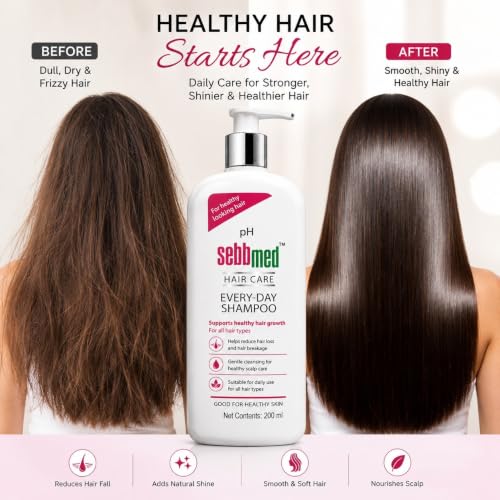 Image of Sebbmed Everyday Shampoo | Moisturizing Formula for Normal to Dry Hair | Extra Mild Gentle Cleansing with Moisture & Volume | Daily Use for Men & Women | Soft Smooth Looking Hair