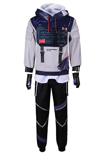 Vasojot ISO Costume Men ISO Cosplay Jacket Costume Adult Halloween Carnival Party Cosplay ISO Fighting Outfits - X-Small - White