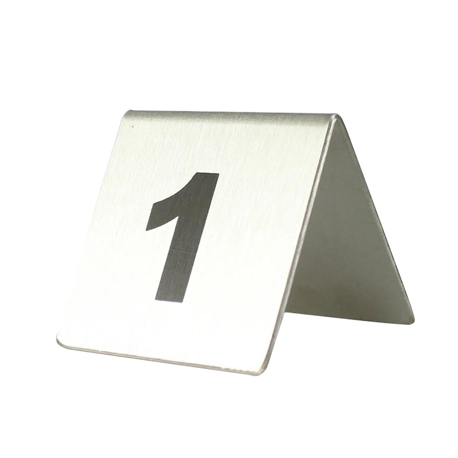 WSQHAO 5pcs Table Number Tent Sign Stand Stainless Steel Place Card Label Restaurant Cafe Bar Seating Double Side for Restaurant(11 to 15)