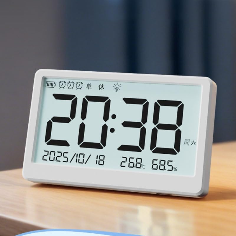 Thermometer Magnetic Clip Digital Night Light Alarm Clock Calendar for Home Use