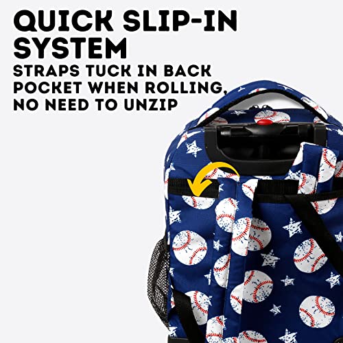 Image of J World New York Kids' Sunny Rolling Backpack Adults, Base Ball, One Size,17 X 11.5X 5.5 inch (H X W X D) inch