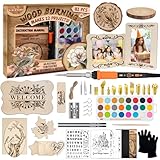 K KERNOWO Wood Burning Kit - 81Pcs All-in-One Wood Burning Tool Pen Adjustable Temperature Wood Burner Kit Crafts Gifts for Adults & Teens, Woodburning Kits for Beginner Pyrography