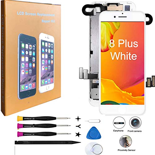 COASD Pre-Assembled Compatible with iPhone 8 Screen Replacement iPhone 8 LCD Screen Replacement Full Assembly 4.7 Inch 3D Touch Display LCD Front Camera Earpiece Tools Kit A1864/A1897/A1898 (White)