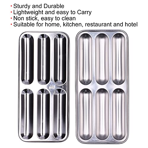 Stainless Steel Sausage, Steel Food Grade Sausage Can Steam 6 Cavity Hotdog Maker Specialty Novelty Cake Pans Ham Baby Homemade Tool with Lid for DIY Homemade Hot Dogs (Square - Image 4