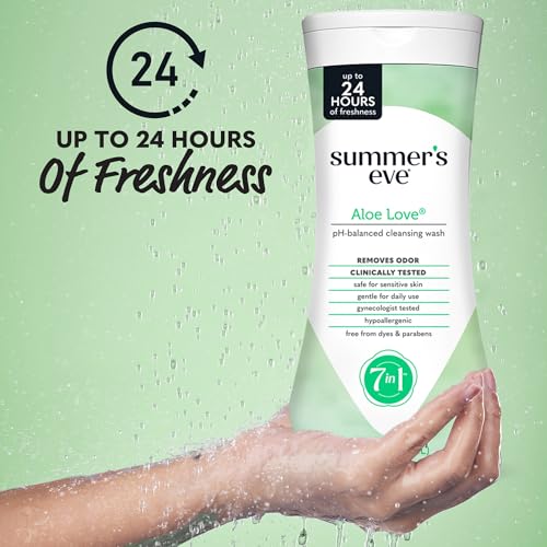 Image of Summer's Eve Aloe Love All-Over Daily Feminine Wash, Gentle pH-Balanced Body Wash for Women Removes Vaginal Odor, 15 Fl Oz, Pack of 3
