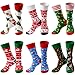 Produktbild Lounwee Weihnachtssocken Herren Crew Socken Männer & Frauen bunte Kuschelsocken Weihnachten farbigen gemusterten Socken 6 Paar 39-46