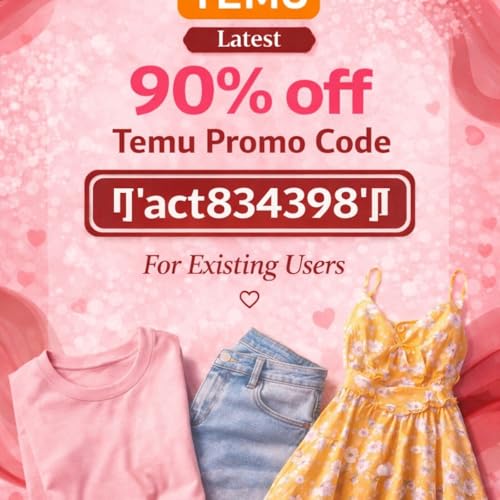 Couverture de 【Flash Sale】Temu Coupon ↳90% off ʃʃ Code ⇣⇡ act834398 ⇣⇡ For Existing Customers