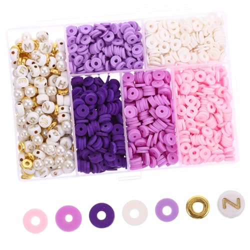 ERINGOGO DIY Craft Kit Soft Clay Bead Sets for Necklace Making Clay Beads Letters for Boys and Girls Ages 8-12