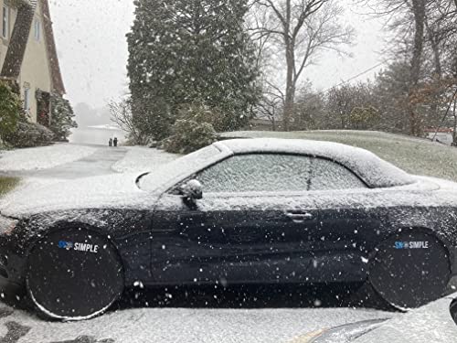 Image of Wheel Shield (Regular): Prevent Snow & Ice in Tires & Wheel Well. for Parked Vehicles in driveways, Street Parking & Snow plow Routes. Reduced Shoveling, Quicker Getaway. 2 Pack.