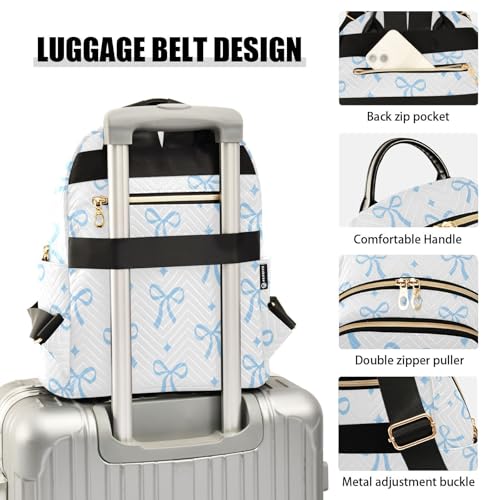 Image of Bow Quilted Backpack Purse for Women Fashion Small Backpack M | Shoulder Bag Travel Casual Daypack