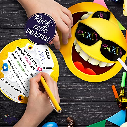 12 cartes d'invitation pour anniversaire et fête, les cartes Smiley sont les invitations parfaites pour les filles et… - Image 7
