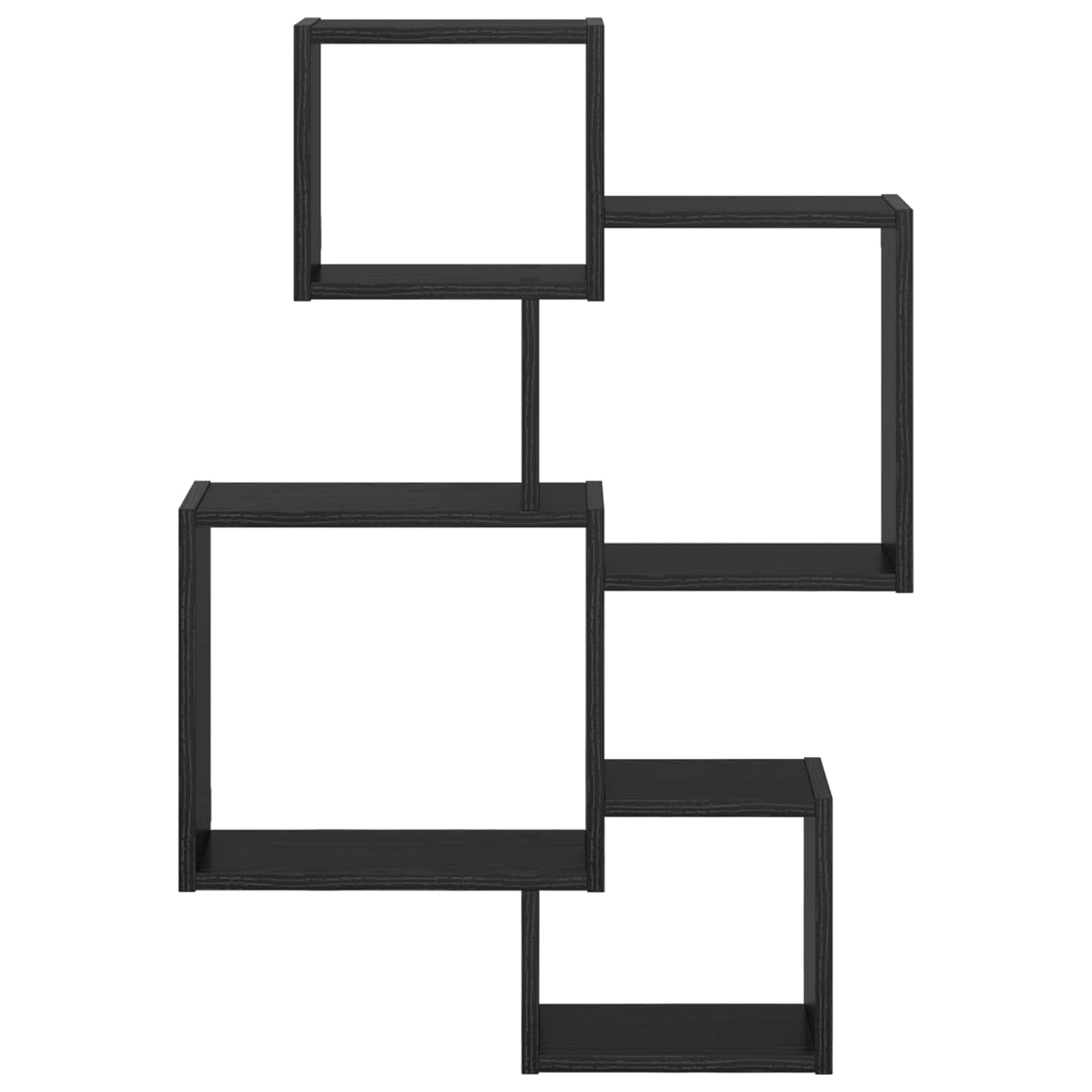 Wandwürfelregal Wandhalterung Schwarze Eiche Holzwerkstoff 64 x 13,5 x 91,5 cm für Bücher Deko platzsparende Wandaufbewahrung für Wohnbereich und Büro