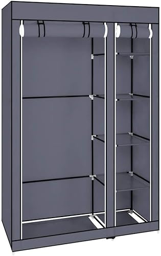 Miniatura 1 de Armario portátil de 67 pulgadas armario independiente con tela no tejida organizador de almacenamiento de armario con 6 estantes y 1 riel para