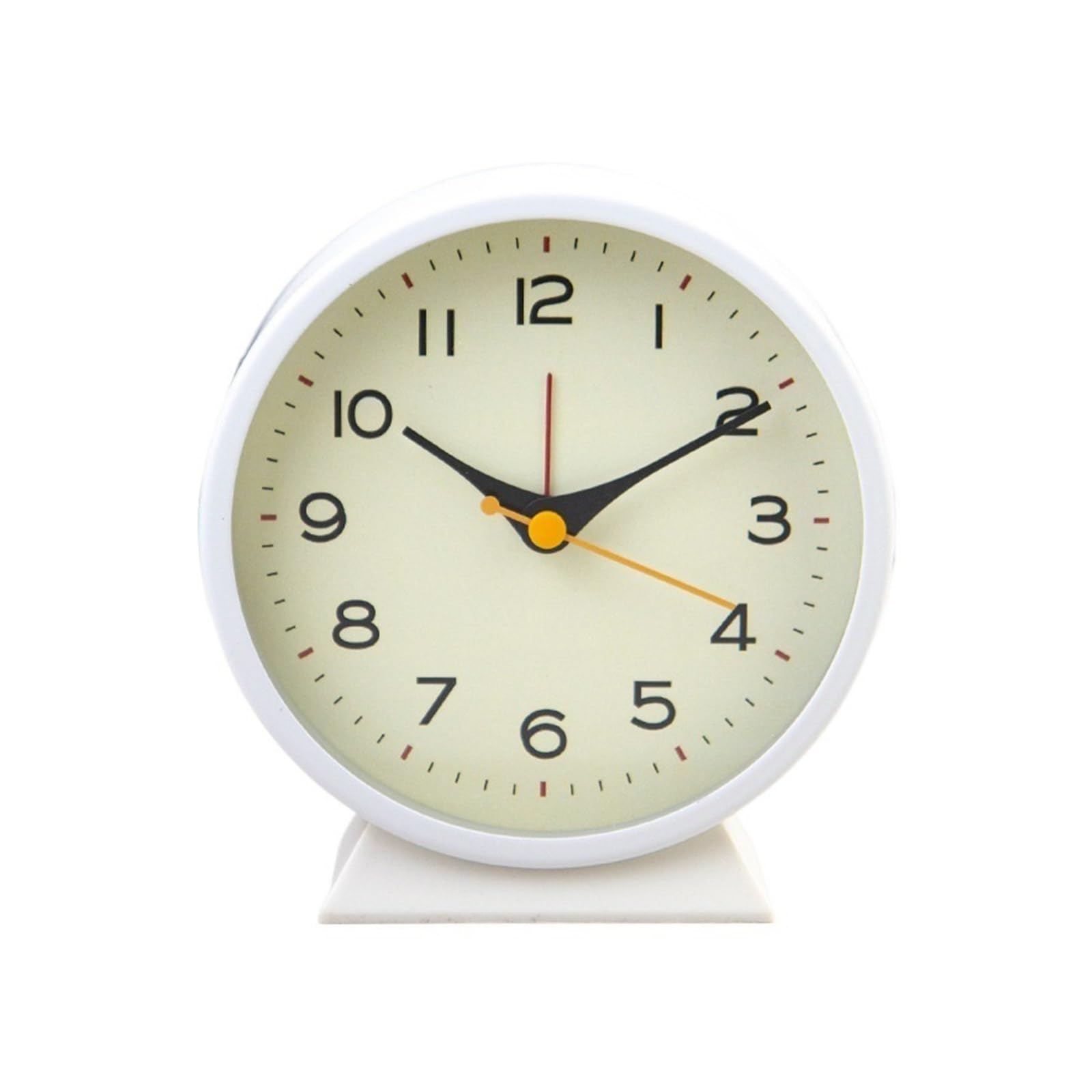 FDEFIRTFG Alarm clock, Minimalist Metal Small for Creative Bedside Luminous Desk Clock Desktop Silent Student Bedroom(White)