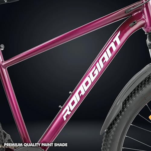 Image of ROADGIANT Squad 27.5T| MTB | Steel Bicycle | Dual Disc Brakes | Single Speed | Front Suspension | Unisex|for All-Terrain Riding (Purple)