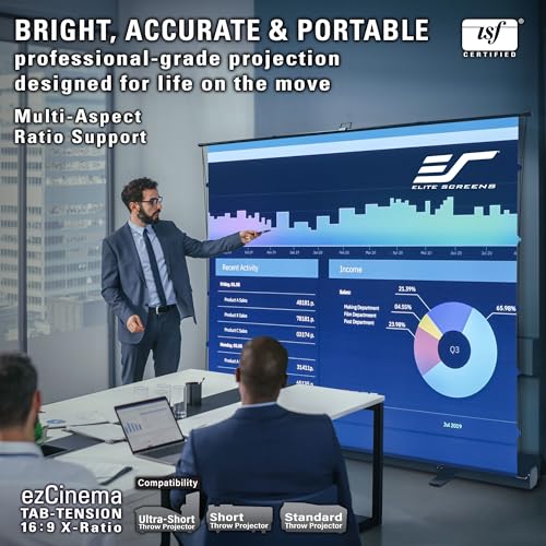 Image of Elite Screens EzCinema Portable Floor-Rising Multi-Aspect Screen, 104 inch