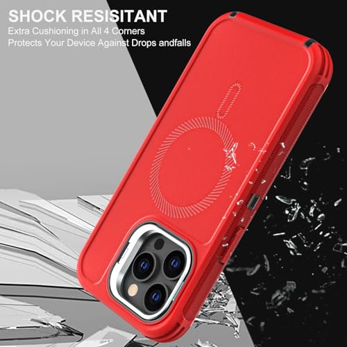 Coque iPhone 14 Pro Max de qualité militaire antichoc rouge noire