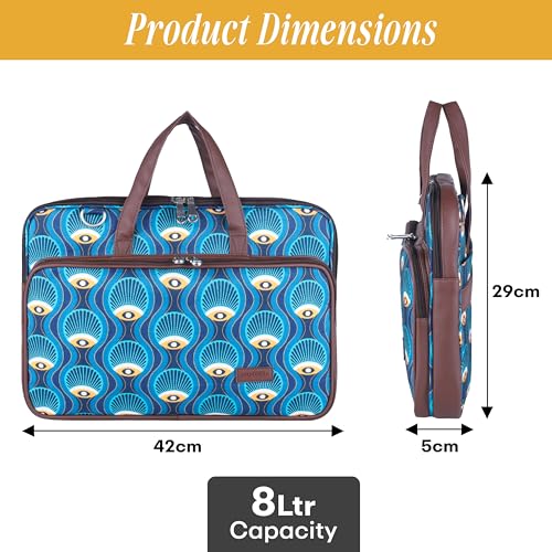 Image of Protecta Stride Floral Printed Laptop Messenger Bag for Men and Women for Office 16 inch Use Macbook Office Briefcase Bag Print Padded Sleeve Straps Durable Design Lightweight 18L Art Deco Print