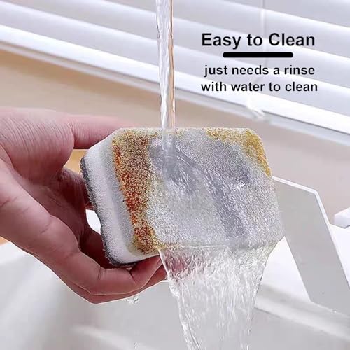 Image of 【10PCS】 Double-Sided Duty Scrub Sponge with Scrubbing Pad - Kitchen Dishwashing Essential for Sink, Pots, & Frying Pans - Cellulose Scrubber Sponge, Non-Scratch & Durable