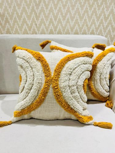 Furnistitchs Premium Decorative Throw Cushion Pillow Cover Boho Home Decor - Living Room Bedroom Couch Sofa Cushion Covers 16 inch x 16 inch (1, Black & White Stripes)